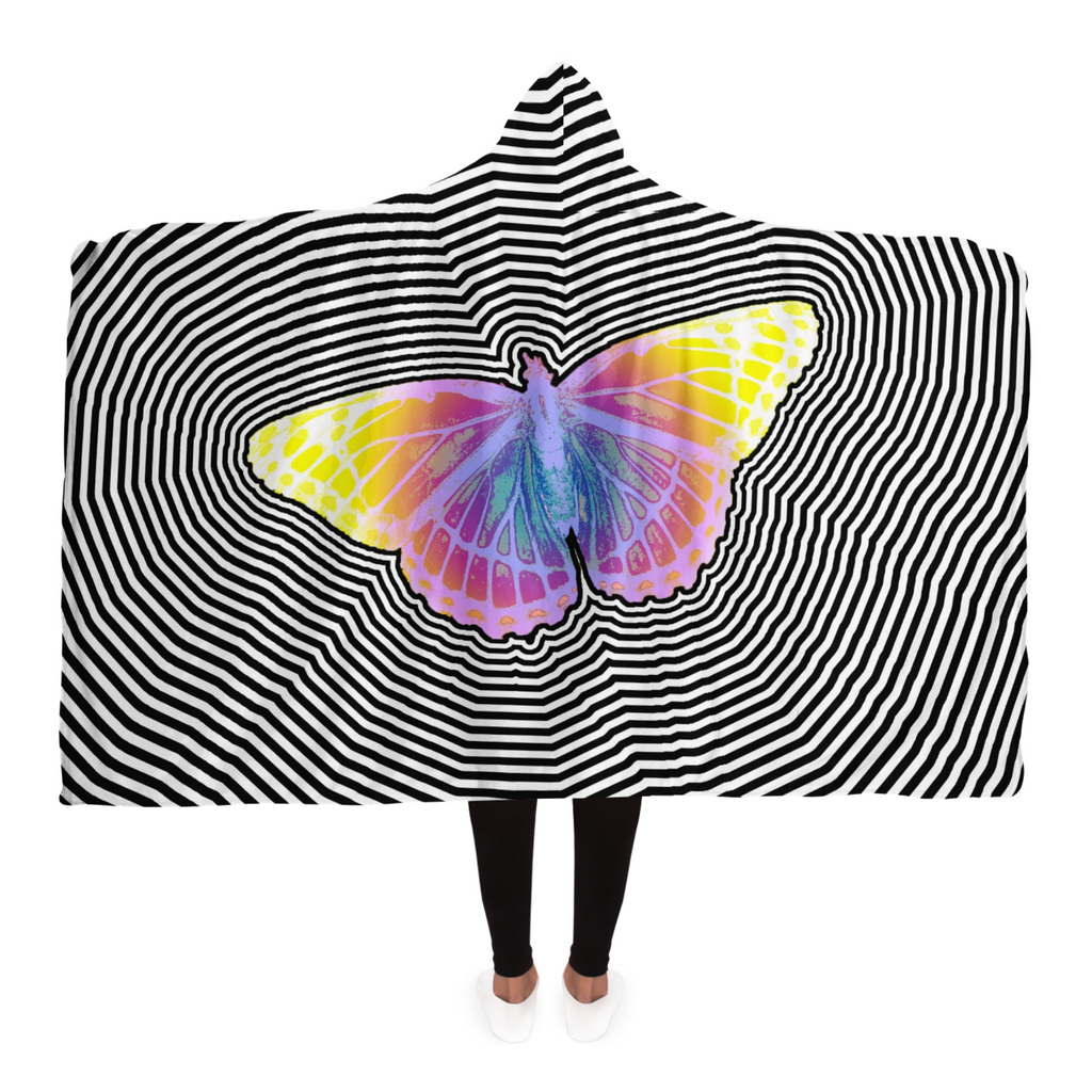 Trippy Butterfly Hooded Blanket
