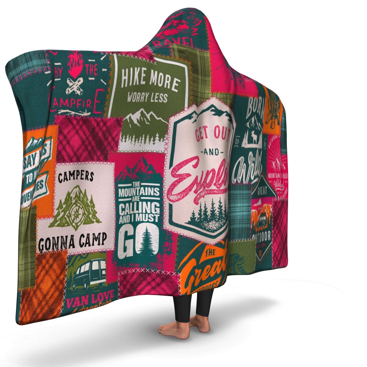 Explore Pink Hooded Blanket